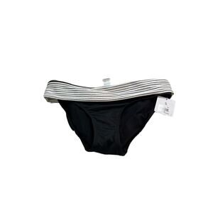 Skye Black and White Mid-waist Fold-In Bikini Bottom Size M